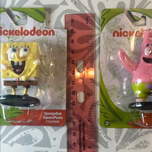 🌟 NWT Nickelodeon SpongeBob and Patrick Set Figurines - Yellow and Pink #buynow - Picture 3 of 6